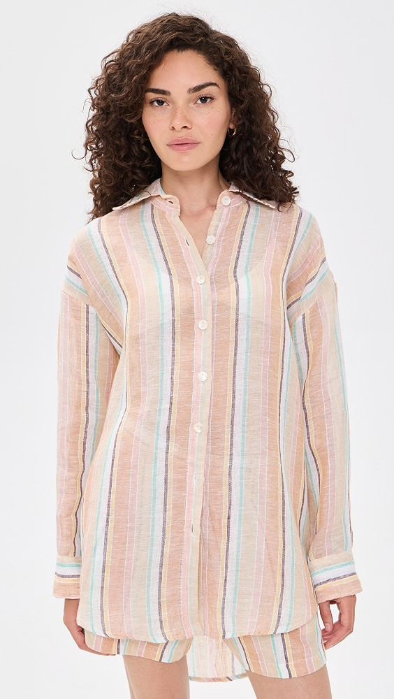 Vitamin A Playa Linen Boyfriend Shirt | Shopbop | Shopbop