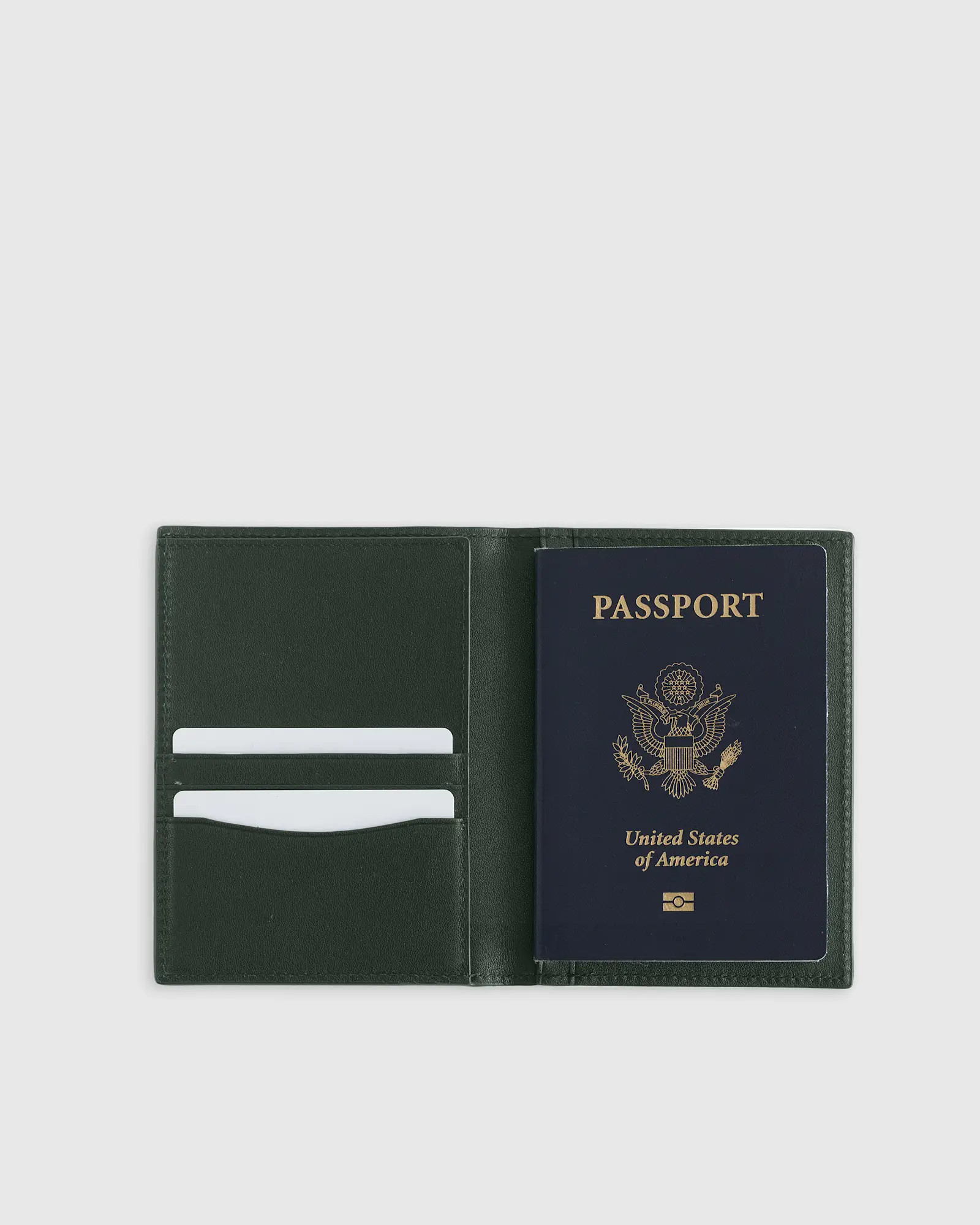 Nappa Leather RFID Blocking Passport Holder in Dark Green | Quince