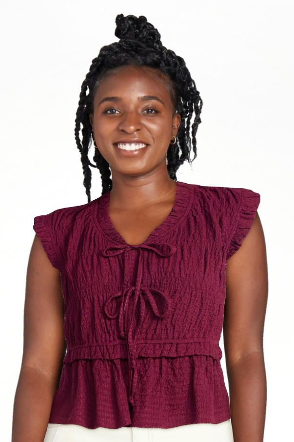 Time and Tru Women's Textured Tie Front Top, Sizes XS-XXXL | Walmart (US)