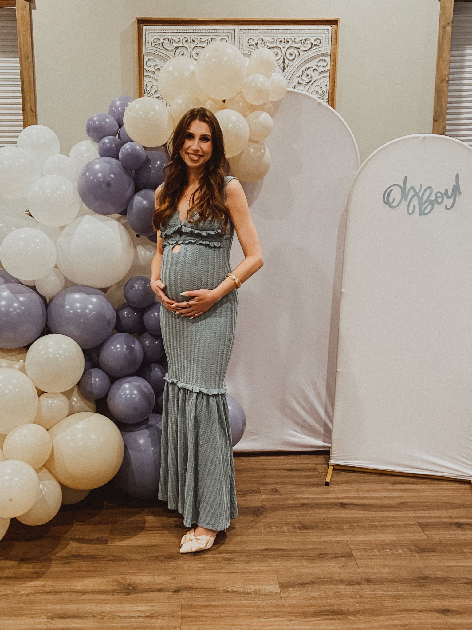 If you're looking for the perfect dusty blue baby shower dress that can be worn again after baby arrives, this is it 🤍

#LTKBump #LTKFindsUnder100 #LTKBaby