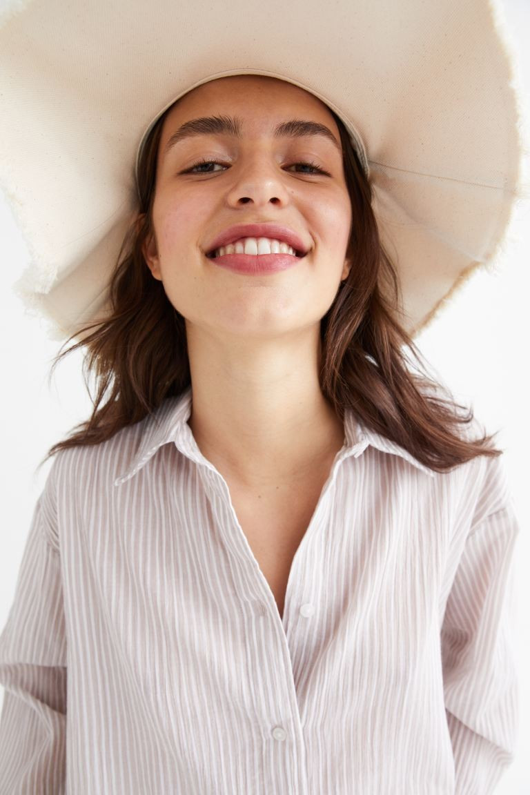 Crinkled cotton shirt | H&M (UK, MY, IN, SG, PH, TW, HK)