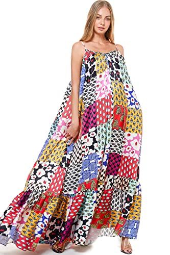 Tov Elegance A-Line Spaghetti Strap Flowy Maxi Rideau Dress | Amazon (US)