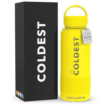 Coldest Insulated Water Bottle With Handle Lid Leak Proof, Stainless Steel-32oz | SHEIN