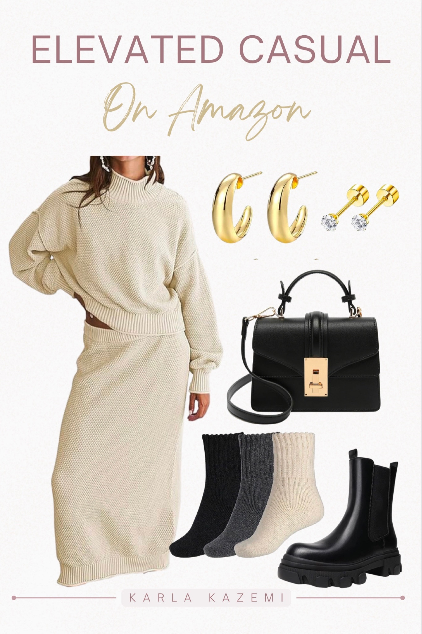 Elevated casual outfit inspo!

A cute winter outfit that is so comfy and chic! This Free People inspired set looks so great!😍 

This set helps build up your wardrobe beautifully! Mix and match it with other clothing items and pair it with things you probably already have in your closet! 

Here I paired it with cute Chelsea’s and comfy warm socks. A strut turned classic black purse and classic gold hoops and little diamond studs💕



Winter outfit, Amazon fashion, affordable fashion, mom outfit, how to style Chelsea’s, how to style lounge wear, classic casual comfy outfit, elevated basics, elevated casual outfit, airport outfit, travel outfit, WFH outfit, midsize approved, Karla Kazemi.

#LTKfindsunder100 #LTKmidsize #LTKover40