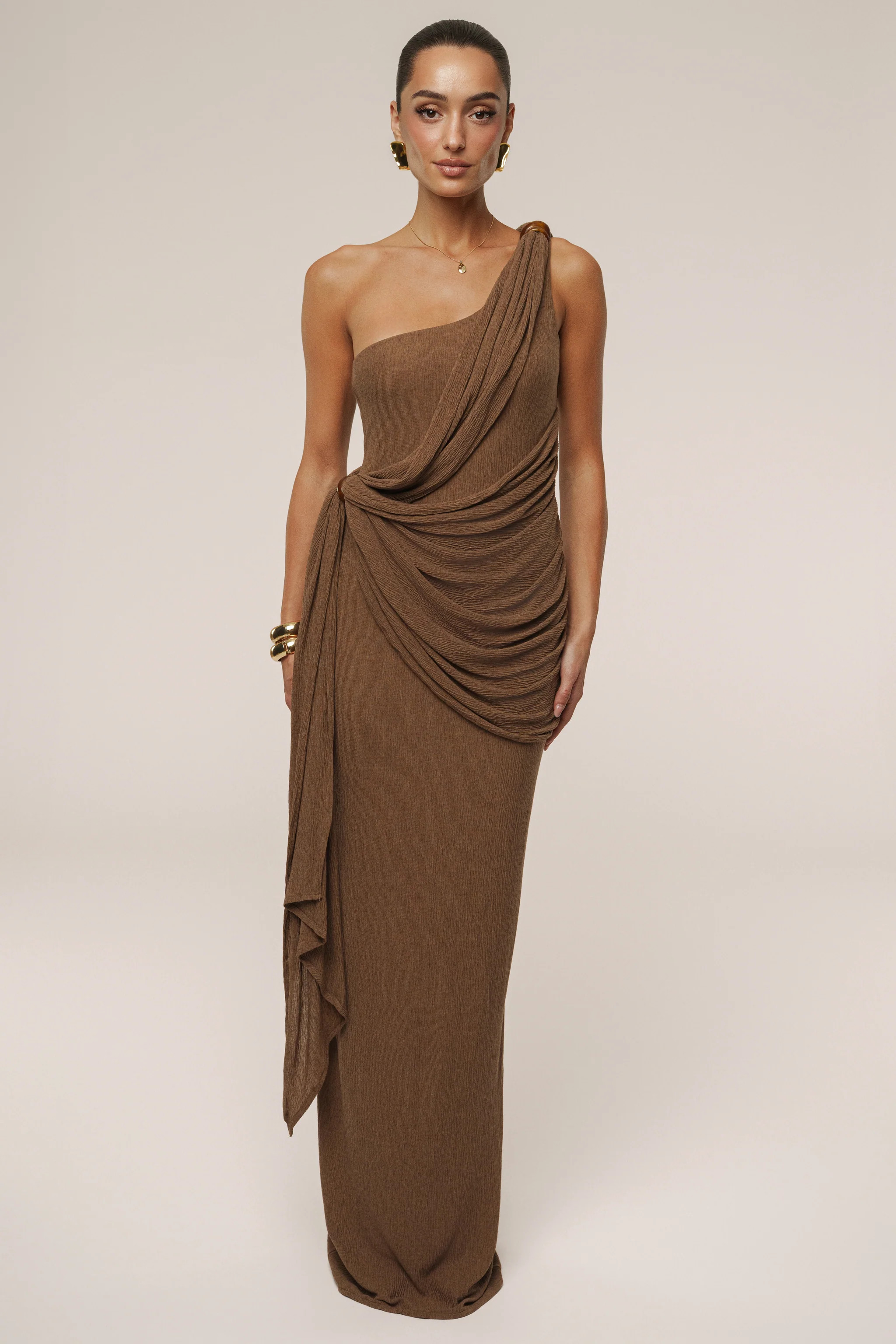 Brown Rich Mocha Wrap Dress | JLUXLABEL