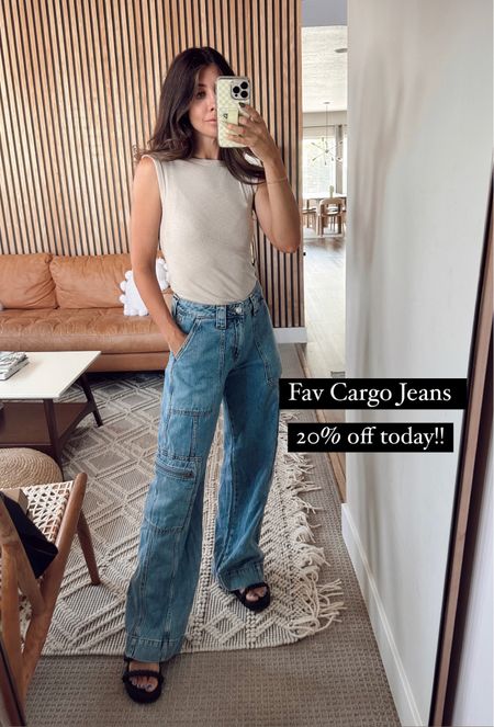 Best Cargo jeans! 20% off today! I’m wearing the size 2! TTS (if you’re in between sizes size up)! #cargojeans #targetfinds #falldenim 

#LTKsalealert #LTKSeasonal #LTKfindsunder50