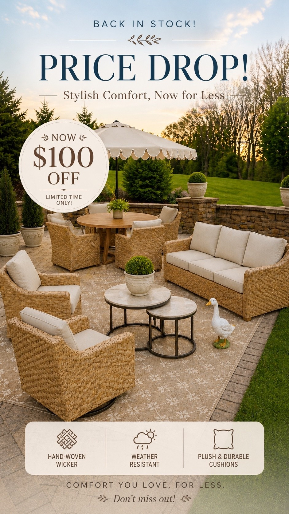 Patio furniture back in stock and now $100 OFF 👏🏻

These Better Homes & Gardens River Oaks Outdoor Swivel Gliders are the patio chairs everyone keeps asking me about — and for good reason. They are oversized, comfortable, and the swivel detail makes them feel so high end.

If you’ve been waiting to grab them, now is the time before they sell out again.

#LTKHome #LTKmomlife #LTKSeasonal