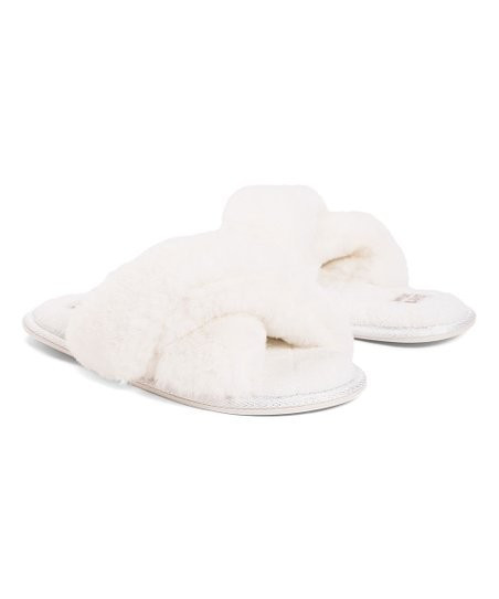 Snow White Faux Fur Perley Crisscross Slipper - Women | Zulily