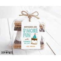 Smore Birthday Favor Tags, Birthdays Are S'more Fun With Friends, Smores Kit Labels For Kids Party Goodie Bags | Etsy (US)