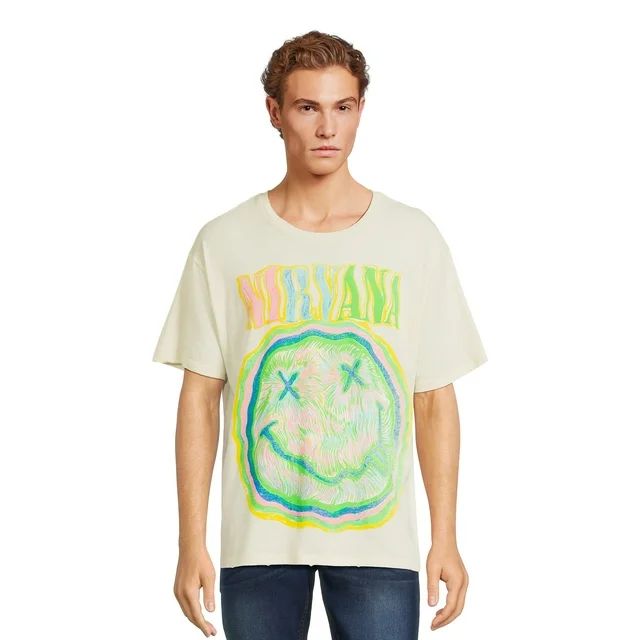 Nirvana Men's Graphic Band Tee with Short Sleeves, Sizes XS-3XL | Walmart (US)