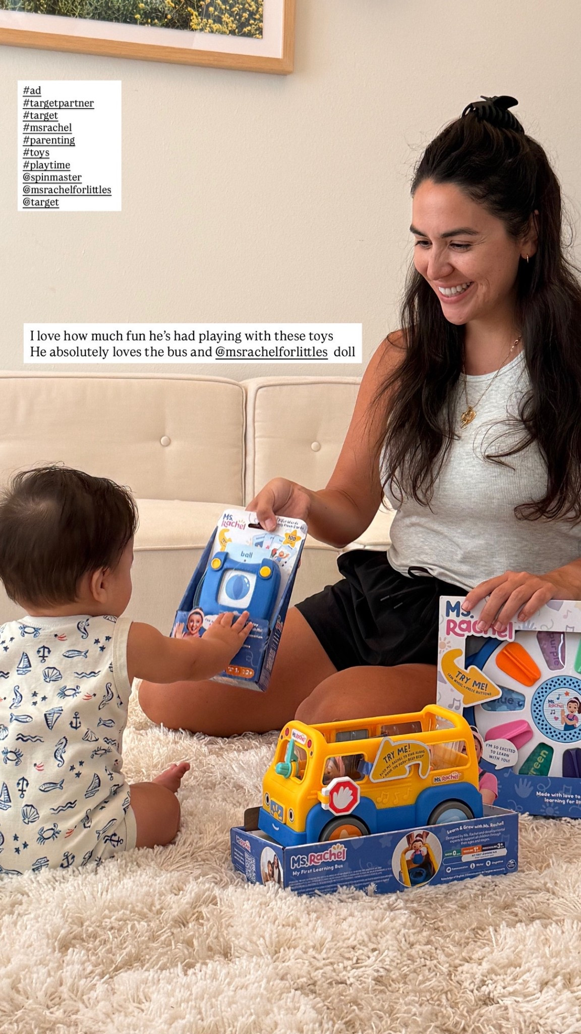 #AD Baby toys that help with development, YES PLEASE! Sonny is so happy to have the new @Msrachelforlittles toys from @target. He absolutely loves playing with the Target exclusive Ms. Rachel Emotions Doll. Fans of #msrachel will absolutely love these toys! Comment SHOP or find them at #target #TargetPartner @spinmaster #parenting #toys #playtime

#LTKBaby #LTKGiftGuide #LTKmomlife