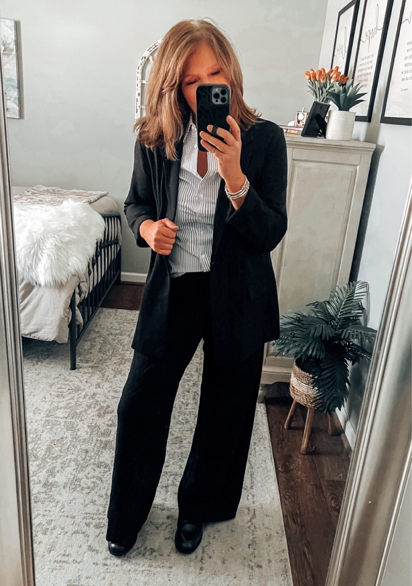 Time and Tru boyfriend blazer, style with striped button down Time and Tru shirt and Lee wide leg pull on knit pants. **best pants EVER!🥰 Time and Tru loafers, super comfortable, also tts. 

#walmartfashion @walmartfashion #walmart @walmart Walmart outfits, fall outfits, workwear, business casual outfit, sale, blazer outfits, loafer outfits 

#LTKSaleAlert #LTKWorkwear #LTKFindsUnder50

#LTKFindsUnder50 #LTKSaleAlert #LTKWorkwear

#LTKStyleTip #LTKSaleAlert #LTKFindsUnder50