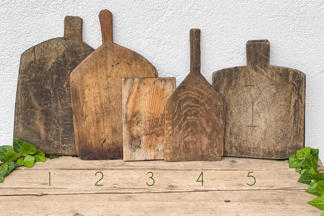 Dark Wooden Cutting Boards, Primitive Food Photo Prop, Vintage Flat Lay Props | Etsy (US)