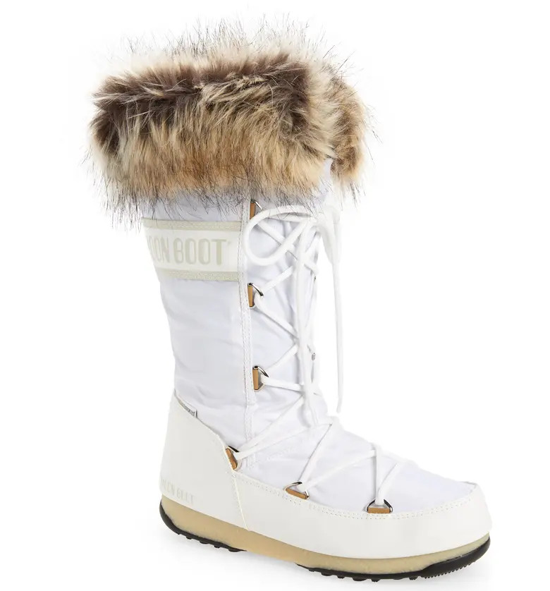 Moon Boot® MOON BOOT Monaco ProTECHt Waterproof Faux Fur Trim Boot | Nordstrom | Nordstrom