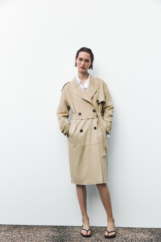 FAUX SUEDE MIDI TRENCH COAT | Zara US
