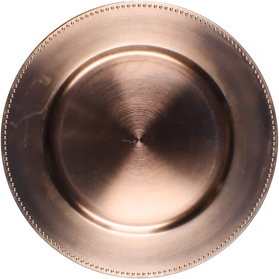 Richland Charger Plate Round Beaded 13" Rose Gold Set of 12 | Amazon (US)