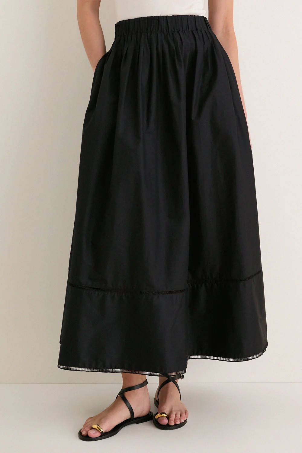 Black Cotton Poplin Nicole Circle Skirt | Tuckernuck (US)