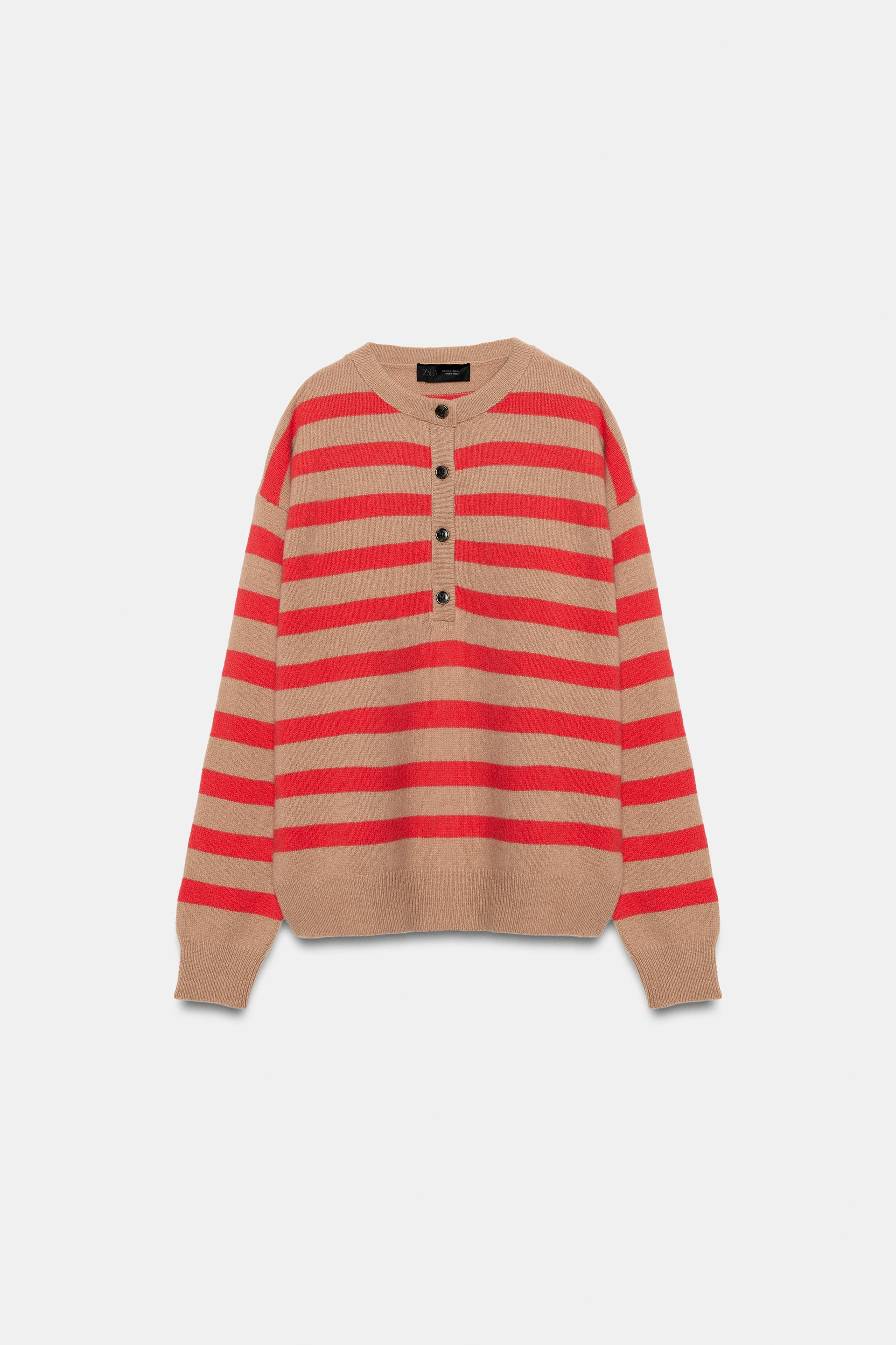 STRIPED WOOL AND CASHMERE JUMPER | Zara US
