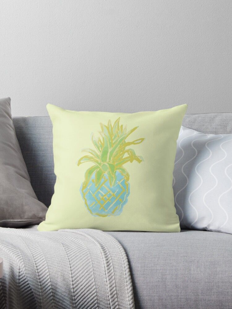 'Savannah Summer Pineapple ' Throw Pillow by Rochelle Rae Design | RedBubble US