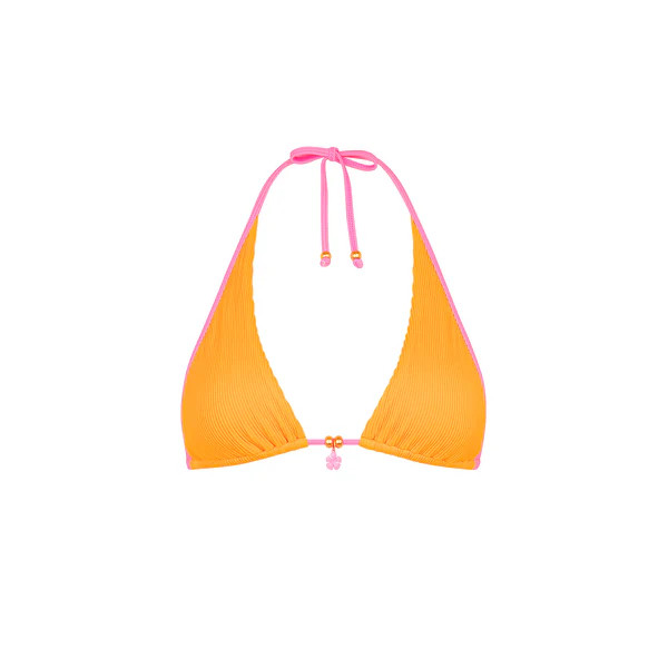 Bind Tie Halter Bikini Top - Peach Pop | Kulani Kinis US