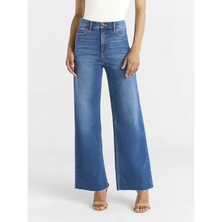 Sofia by Sofia Vergara Women's and Women's Plus Margot Wide Crop Super High Rise Jeans, Sizes 0-2... | Walmart (US)