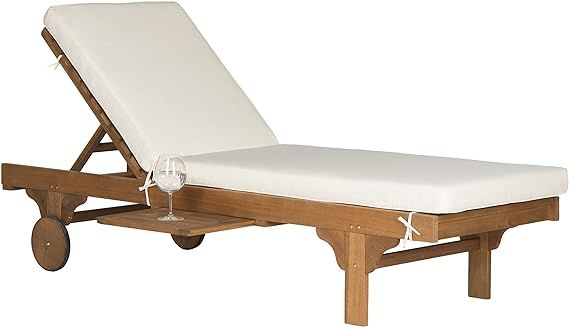 Safavieh Newport Chaise Lounge Chair, Natural/Beige | Amazon (US)