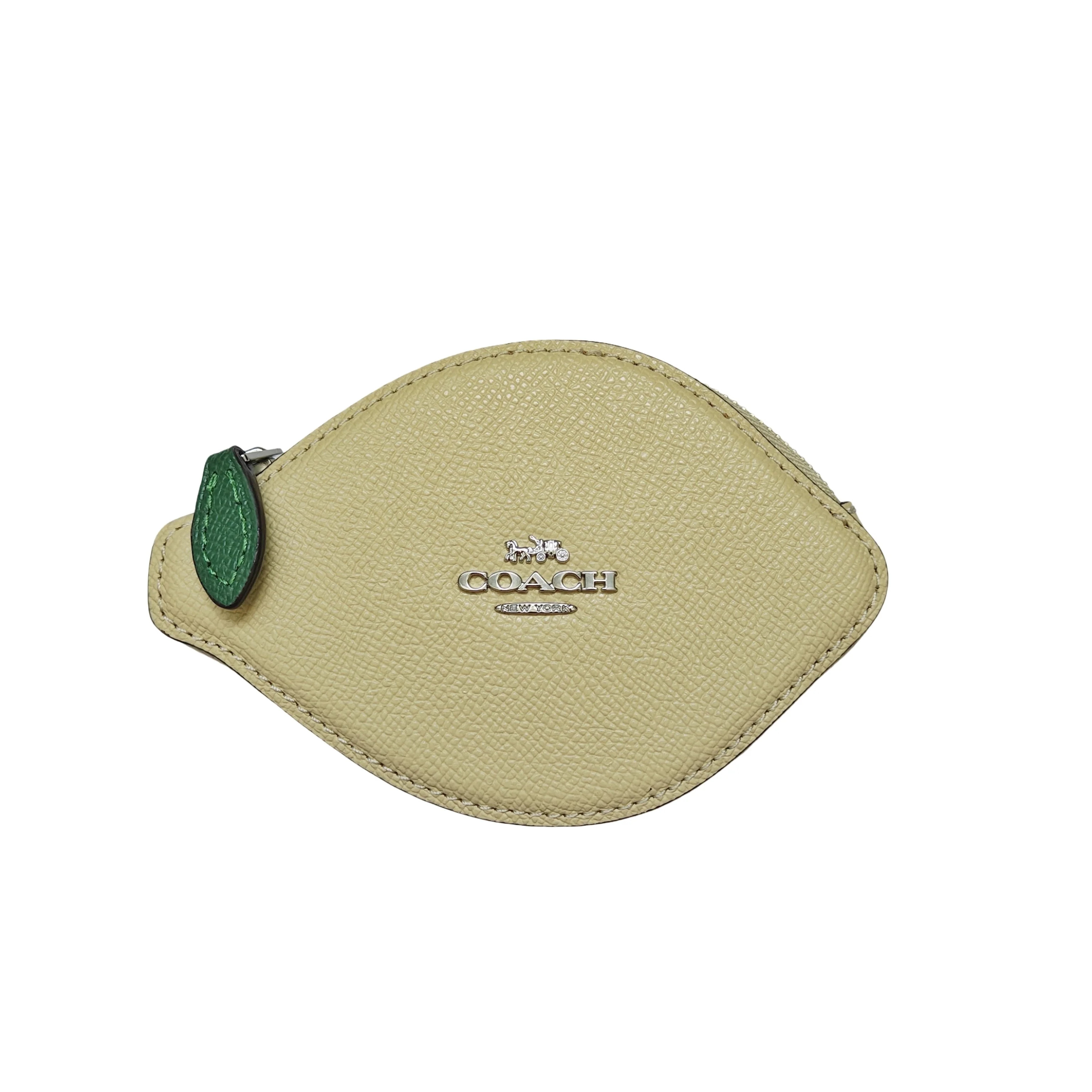 Coach Women's Crossgrain Leather Lemon Small Zip Pouch Coin Case (Moonlight) | Walmart (US)