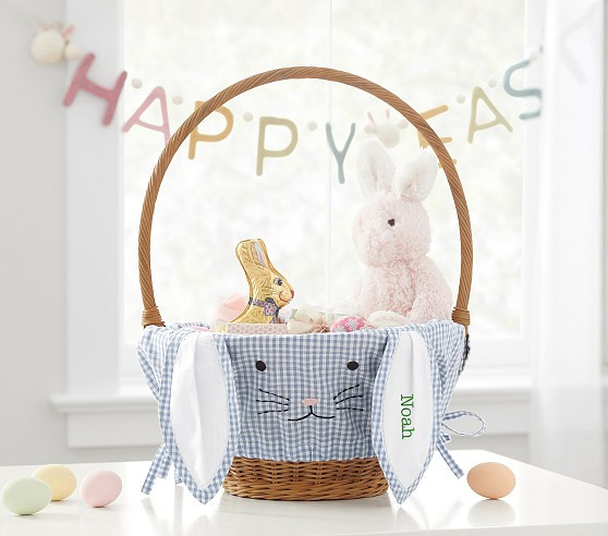 Gingham Bunny Face Easter Basket Liners | Pottery Barn Kids