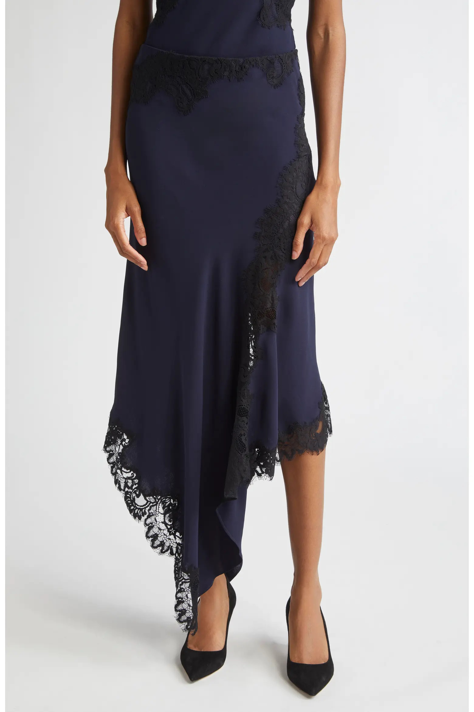 Veronica Beard Hartley Lace Detail Asymmetric Slip Skirt (Women) | Nordstromrack | Nordstrom Rack