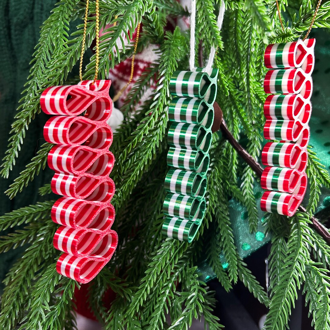 Ribbon Candy Christmas Ornaments - 3D Printed Holiday Decor in Multiple Styles - Etsy | Etsy (US)