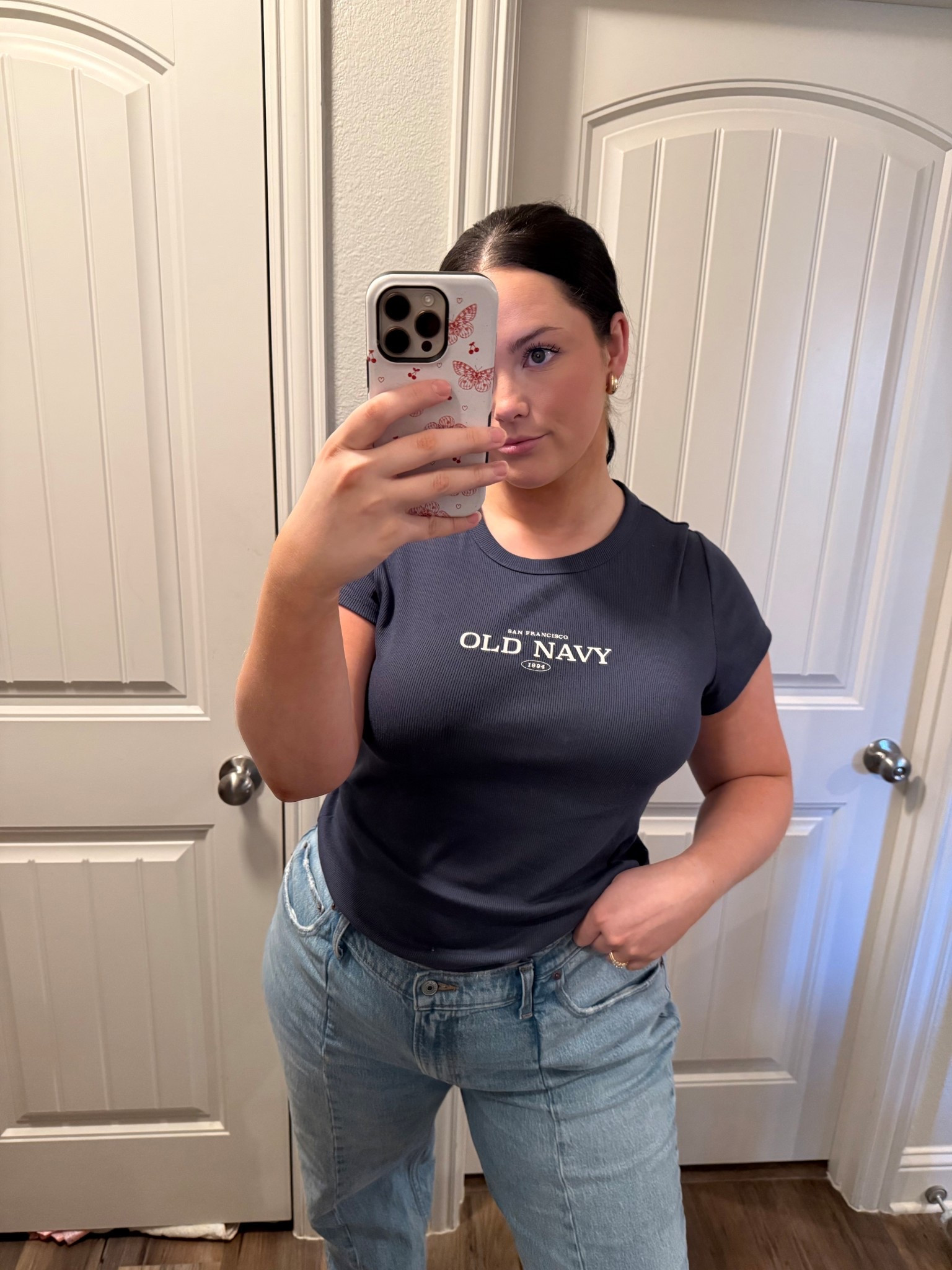 the best slightly cropped tshirt with the softest stretchiest ribbed fit. I prefer this to a longer tee since I wear high waisted pants. I’m 5’7 and the shirt overlaps the top of my pants by a couple inches so I wouldn’t say it’s a true crop! 

#LTKMidsize #LTKFindsUnder50 #LTKStyleTip