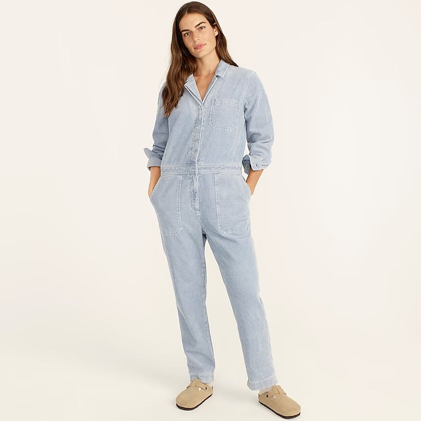 Foundry indigo-dyed corduroy coverall jumpsuit | J.Crew US