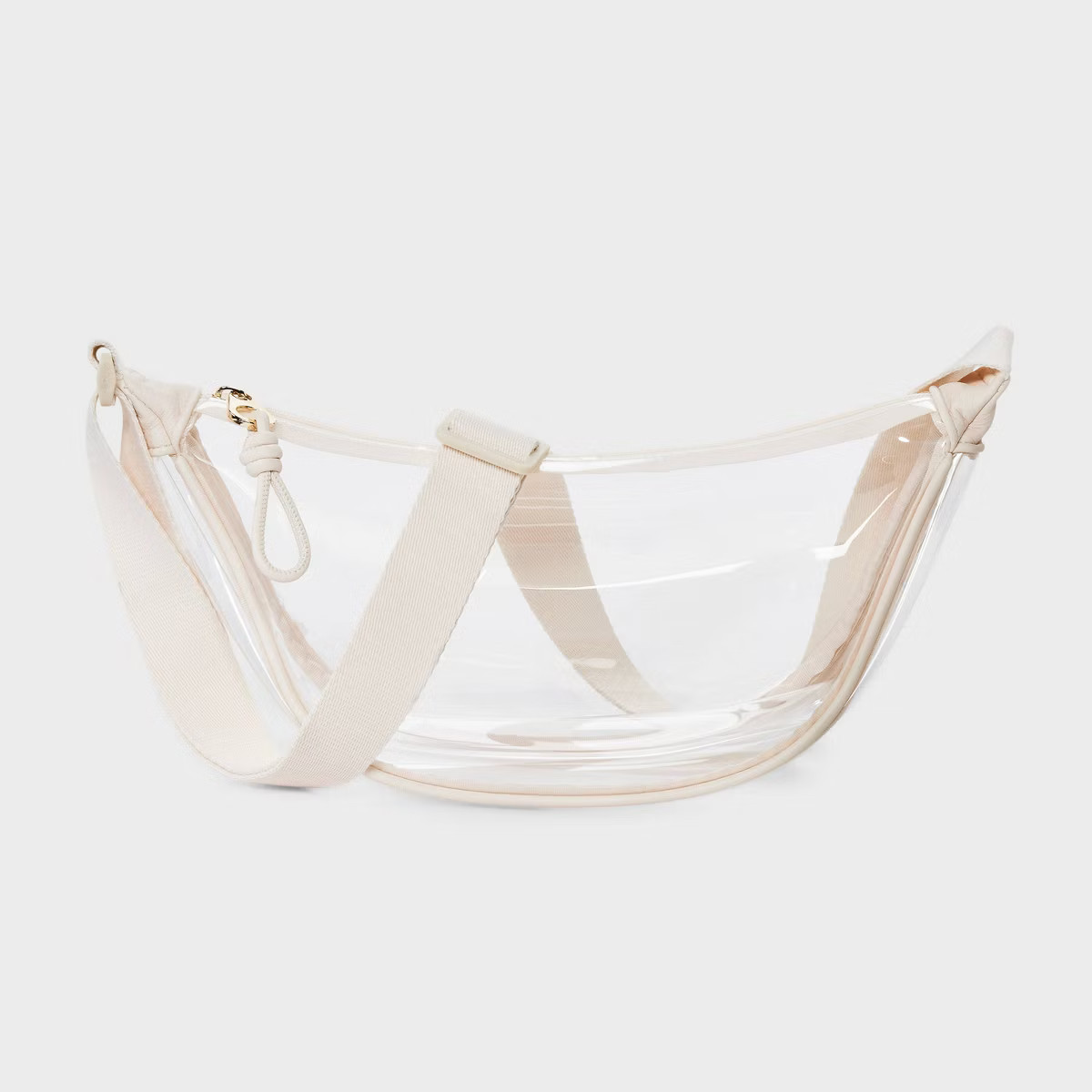 Essential Crescent Sling Crossbody Bag - Universal Thread™ Clear/Cream: Adjustable Strap, Light... | Target