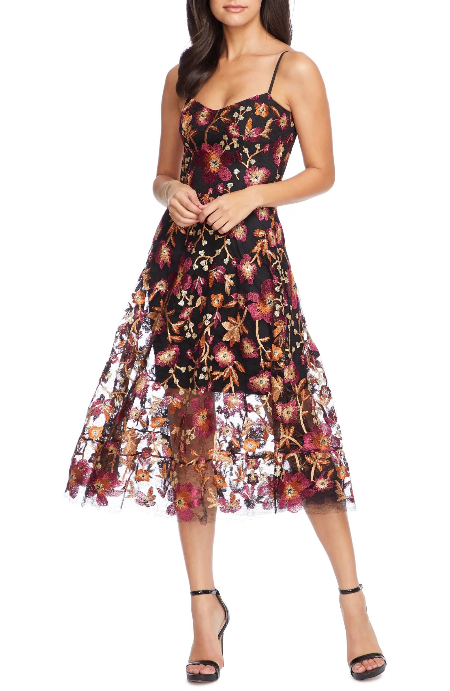 Dress the Population Uma Floral Embroidered Lace Dress | Nordstrom | Nordstrom