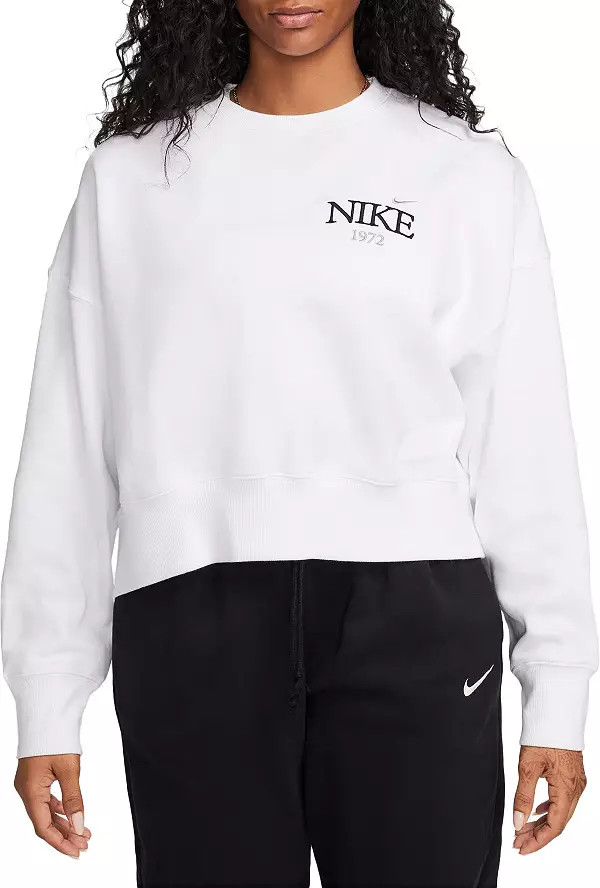 Nike Sportswear Women's Phoenix Fleece Over-Oversized Varsity Crew-Neck Sweatshirt | Dick's Sport... | Dick's Sporting Goods
