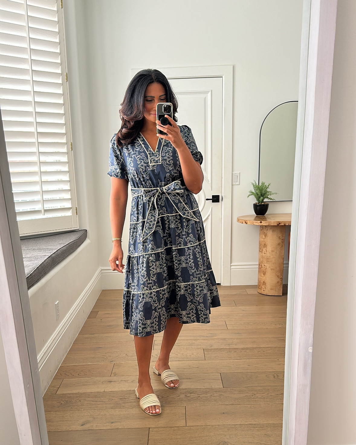Such a gorgeous print on this flattering tiered dress, removable belt and has pockets!! Fits true to size and wearing a medium.

#dress #dresses #fall #transitionaloutfit #falldresses 

#LTKStyleTip #LTKOver40
