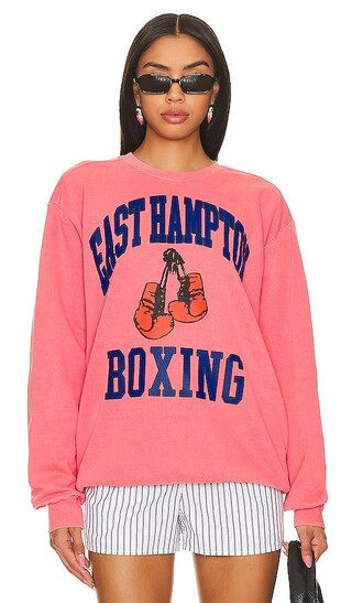 East Hampton NY Boxing Crewneck Sweatshirt in Salmon | Revolve Clothing (Global)