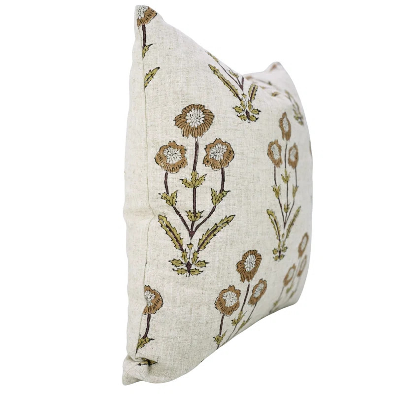 Fabdivine Artisan Block Print Linen Throw Pillow Cover for Home Décor, Amitabh, | Wayfair North America