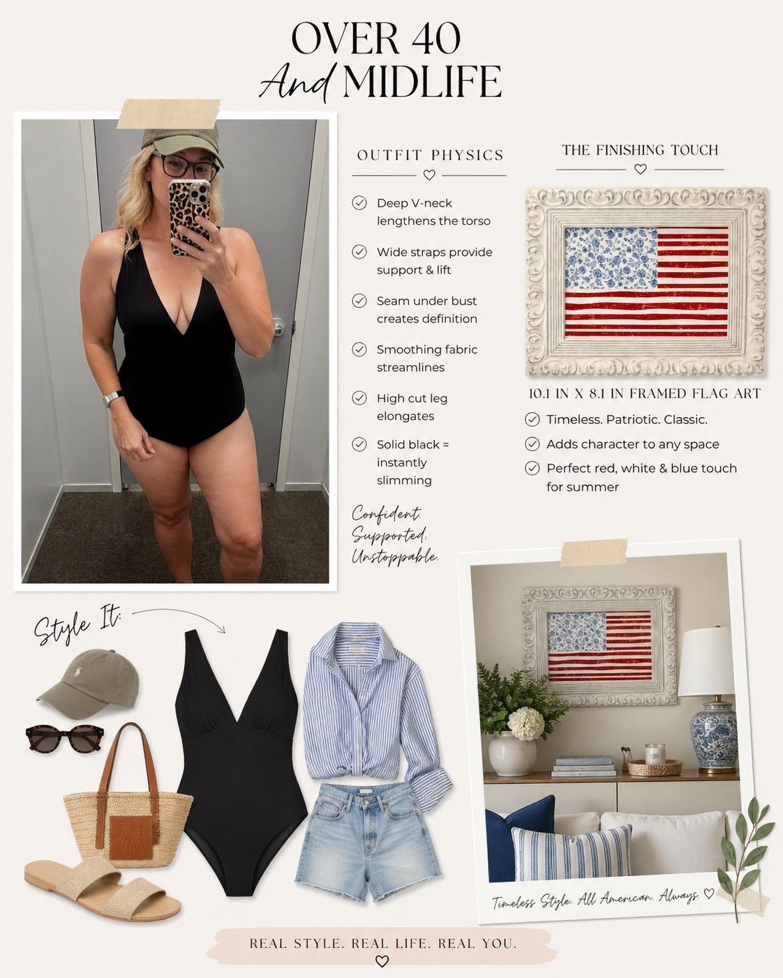  ✨Tap the bell, save and ❤️ for over 40 fashion, midlife style, midsize fashion and luxury looks for less. 

I tried out over 20 swimsuits at Walmart and target and this for our body types was the best one. What I like about it is that it does have adjustable straps so if you have a long or short torso, it fits accordingly the deep version is also very flattering and has a great tummy control the best one out of anyone that I've tried and it's only $22 comes in several colors. Check this one out you won't be disappointed.

👑"Helping you look good, feel good!" - Lindsey Denver




#LTKMidsize #LTKOver40 #LTKPlusSize