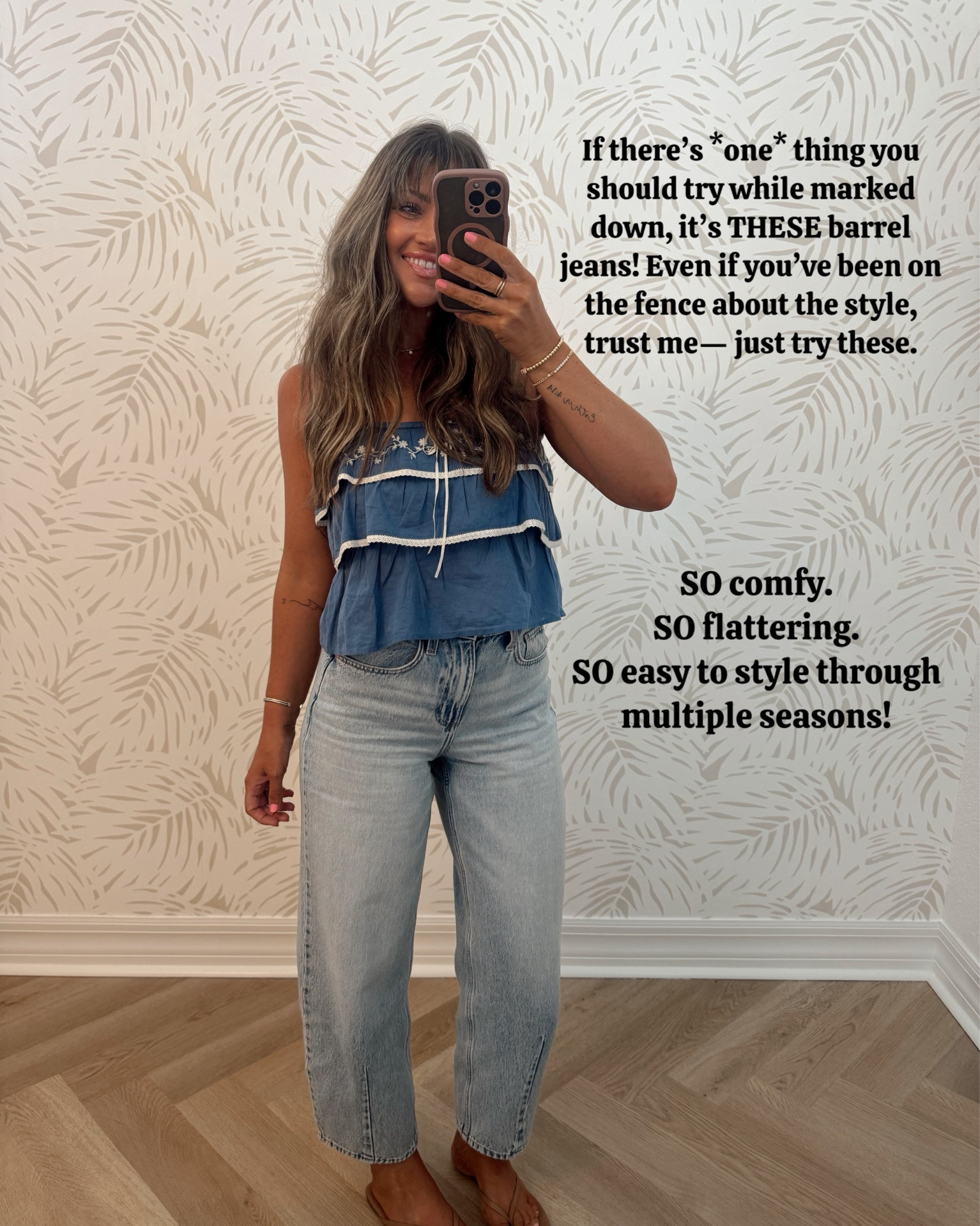 30% off!!! The barrel jeans every girl needs to try!! Even if you swore you’d never try barrel— trust me and try these. They’ll change your mind!! SO COMFORTABLE! And crazy flattering. I did my true size 2! They’re high rise. Loose fit in the leg. 

Teacher outfit 
Fall transition