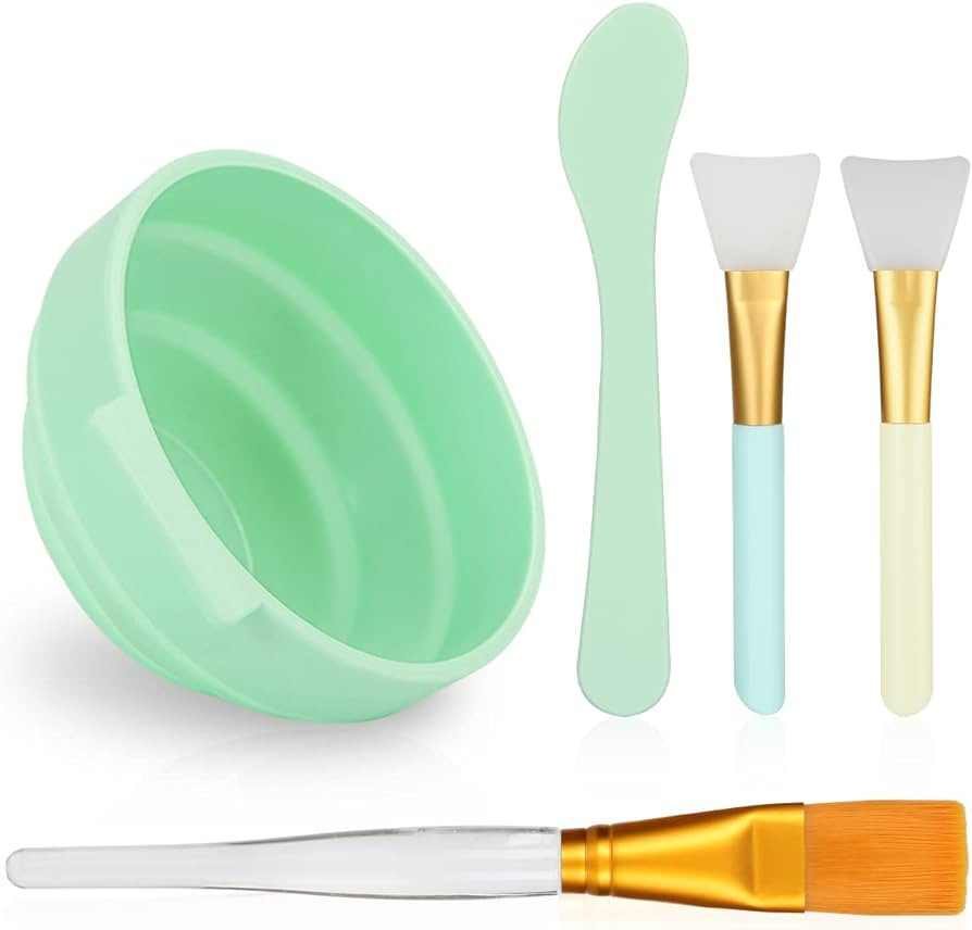 Face Mask Mixing Bowl Set, 5 in 1 DIY Facemask Mixing Tool Kit with Facial Mask Bowl Stick Spatul... | Amazon (US)