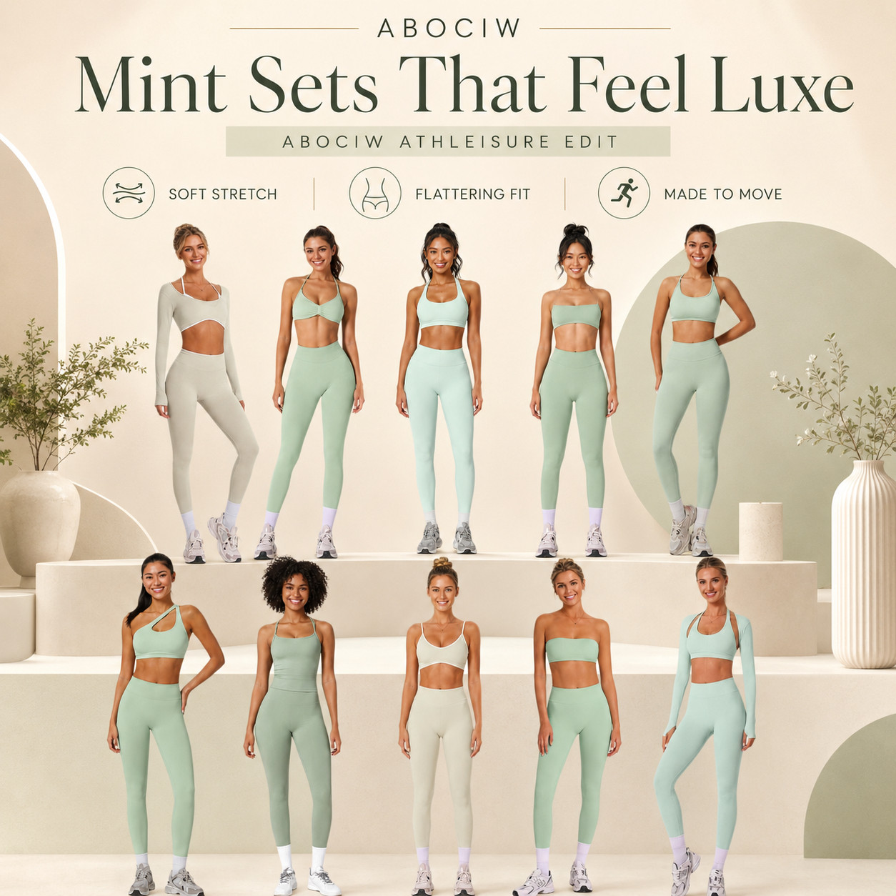 ABOCIW Elevated Athleisure | Mint Green Edit | CSB Dupes

Mint Sets That Feel Luxe

ABOCIW mint athleisure sets that feel soft, fresh, and expensive without the expensive activewear price tag. 

These are some of the closest Amazon dupes I’ve found for CSB-style sets — flattering, sculpted, smooth, and way more elevated than basic workout clothes.

I did the digging for you and pulled the mint ABOCIW sets that give that clean studio look with a soft spring/summer feel. 

The green tones also instantly remind me of the custom green CSB sets worn at Alix Earle’s Reale Actives x CSB popup — that same fresh, wellness-coded, matcha-girl activewear vibe, but in an Amazon-friendly price range.

Think soft-stretch fabric, flattering fits, supportive sports bras, smooth leggings, contour details, one-shoulder styles, contrast trim, and matching pieces that make the whole outfit feel instantly more polished.

Perfect for Pilates, yoga, gym days, hot girl walks, errands, coffee runs, travel days, casual weekends, and everyday lounge. 

The mint tones give that calm, clean-girl, wellness-coded vibe while still feeling wearable, flattering, and easy to style with sneakers, crew socks, zip-ups, or oversized layers.

Style notes:
ABOCIW mint sets, Amazon athleisure, CSB inspired activewear, CSB dupe workout sets, mint workout sets, green Pilates outfits, Alix Earle inspired activewear, Reale Actives inspired workout sets, matcha green activewear, green workout sets, soft studio outfits, matching gym sets, sculpting leggings, clean girl activewear, hot girl walk outfits, travel athleisure, elevated Amazon finds, activewear that looks expensive.

↓ Everything is linked!

#LTKActive #LTKSaleAlert #LTKTravel