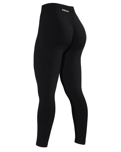 AUROLA Influence Workout Leggings for Women, Seamless Compression Tummy Control Leggings Mid Rise Yoga Pants,Black,XL | Amazon (US)