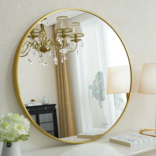 Hermien Round Metal Wall Mirror | Wayfair North America