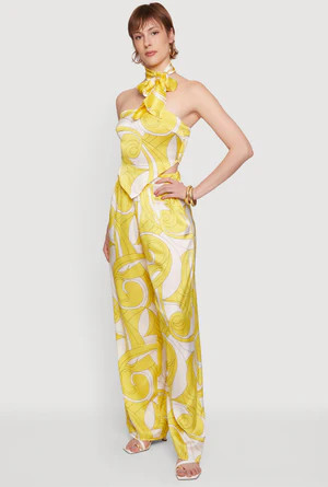 Satin Crop Tube Top with Scarf | Rainbow Shops