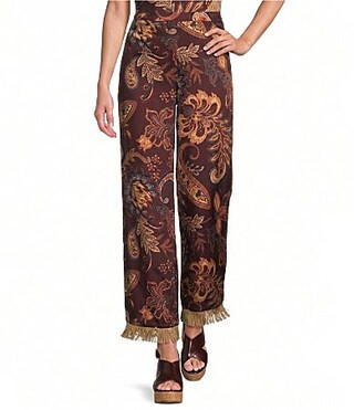 Antonio Melani Coordinating Margaret Paisley Flat Front Pants -  10 | Dillard's