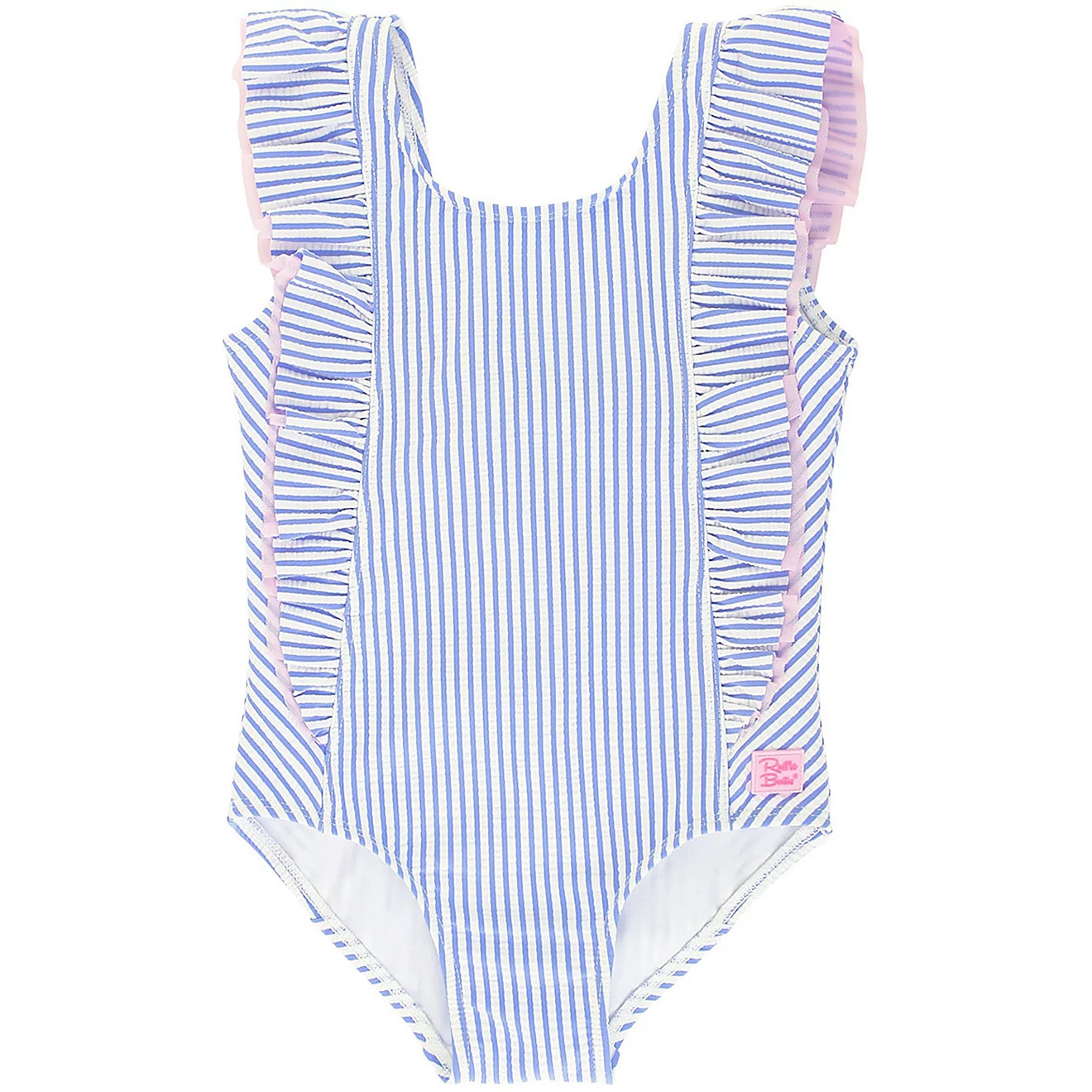 RuffleButts Girls' (4-7) Seersucker Waterfall One Piece Swimsuit | Academy Sports + Outdoors