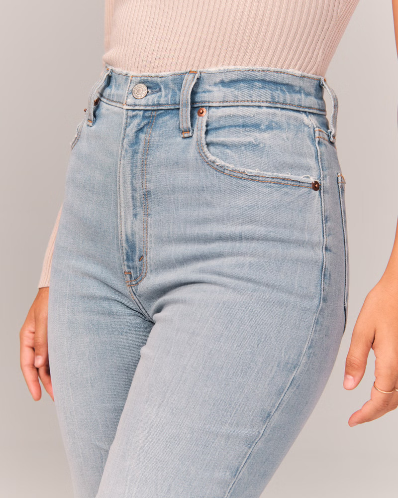 Curve Love Ultra High Rise Ankle Straight Jeans | Abercrombie & Fitch (US)