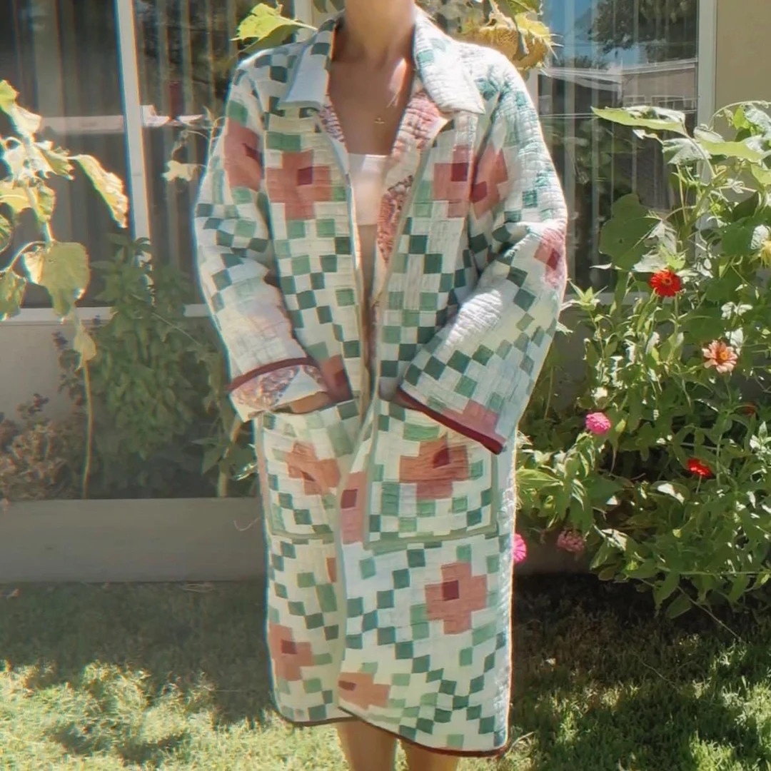 Vintage Handmade Patchwork Quilt Coat - Etsy | Etsy (US)
