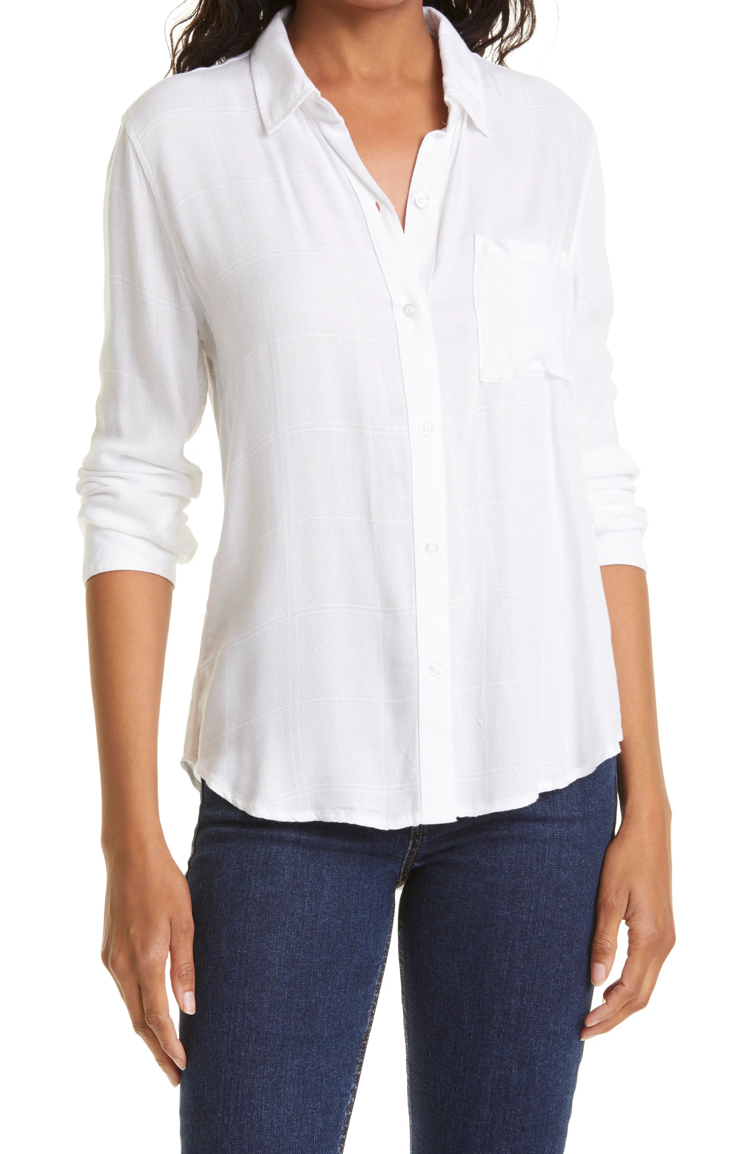 Rails Hunter Button-Up Shirt in Ivory Check at Nordstrom, Size Medium | Nordstrom